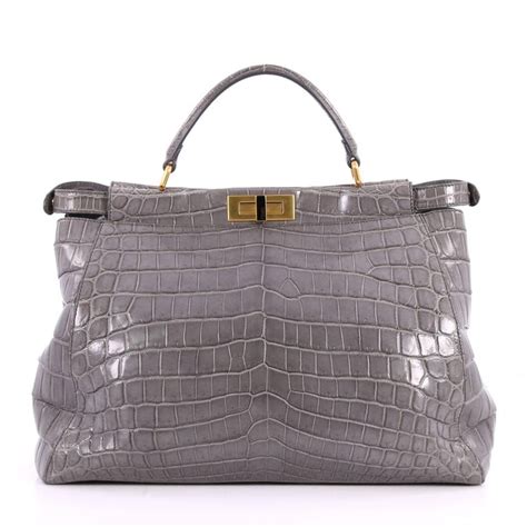 geanta fendi crocodil|Peekaboo Soft Large .